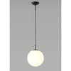 Miranda 25cm Matt Black & Frosted Glass Pendant