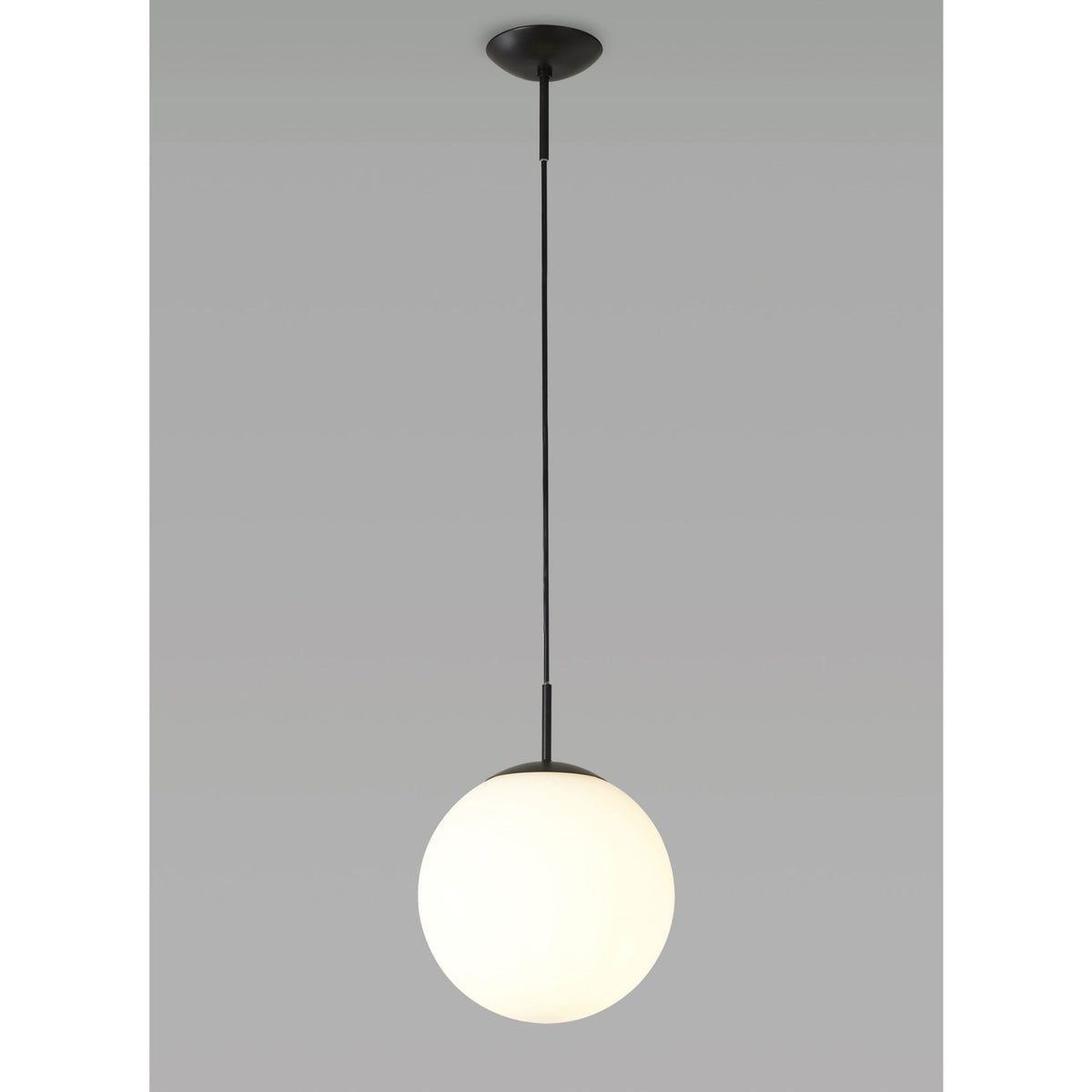 Miranda 25cm Matt Black & Frosted Glass Pendant