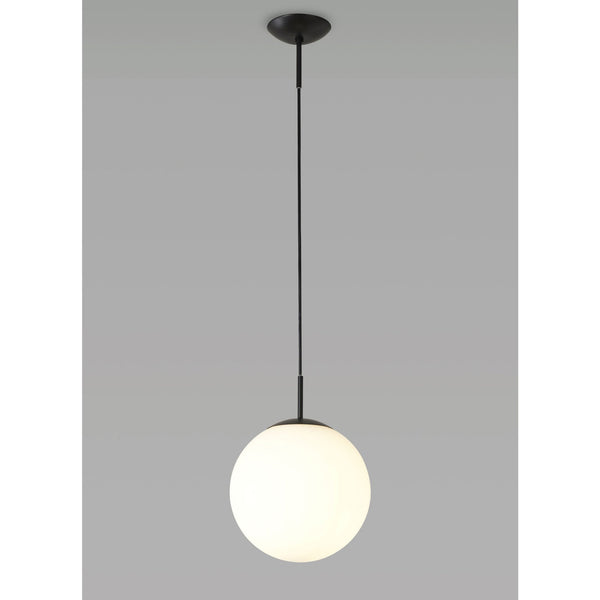 Miranda 25cm Matt Black & Frosted Glass Pendant