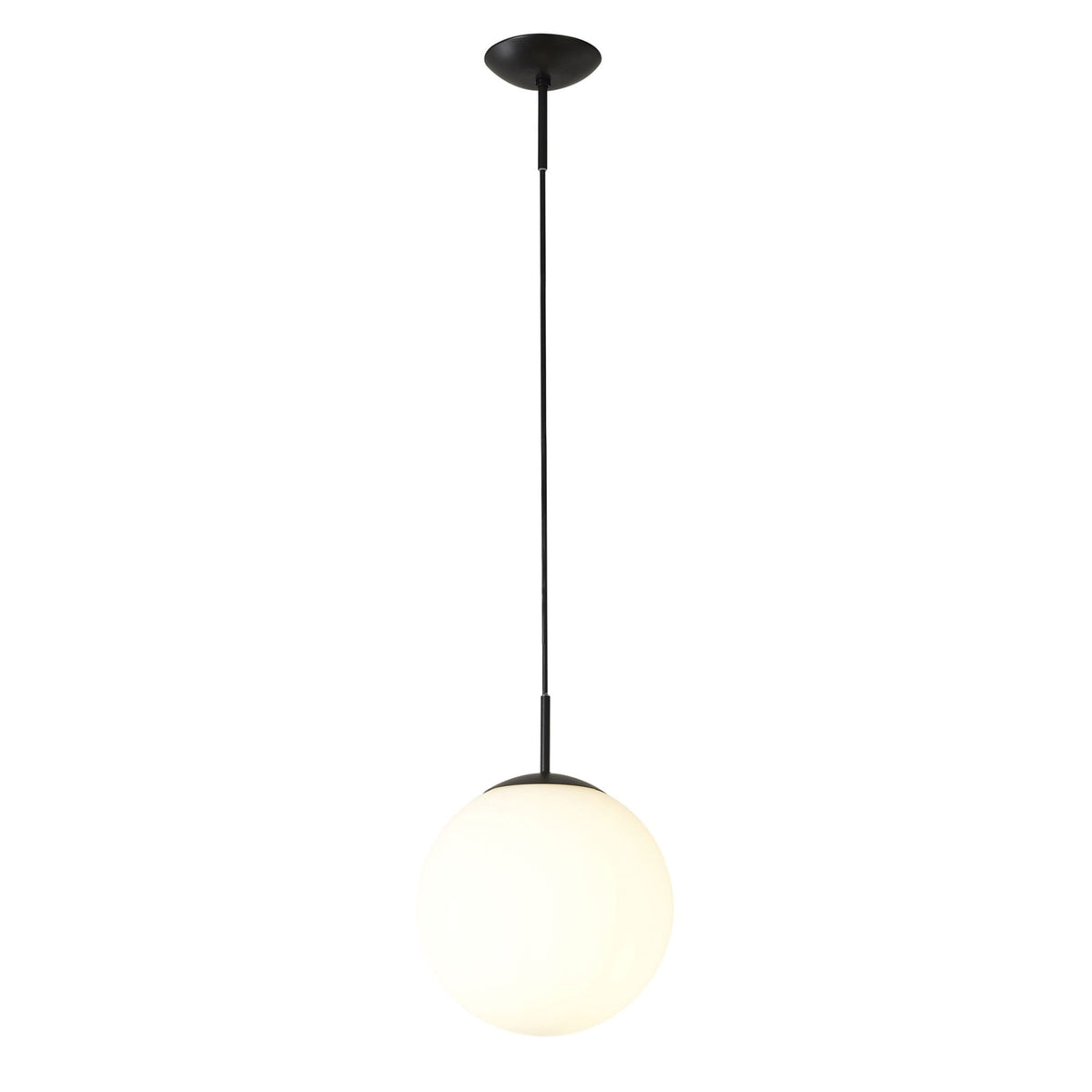Miranda 25cm Matt Black & Frosted Glass Pendant
