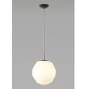 Miranda 30cm Matt Black & Frosted Glass Pendant