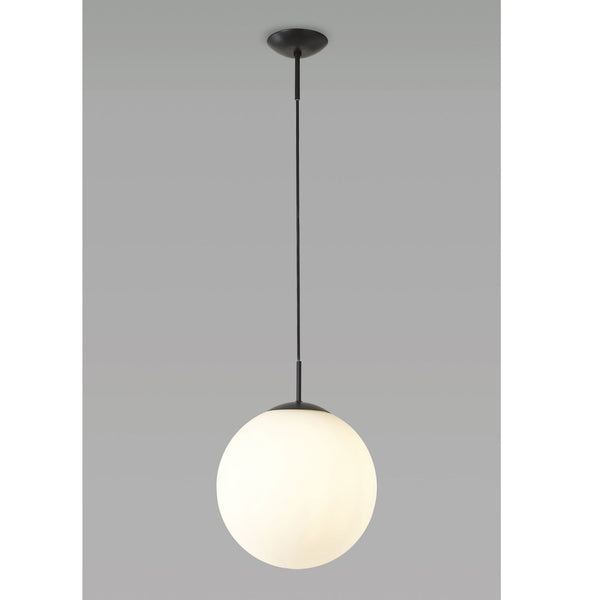 Miranda 30cm Matt Black & Frosted Glass Pendant