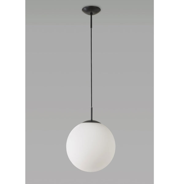 Miranda 30cm Matt Black & Frosted Glass Pendant