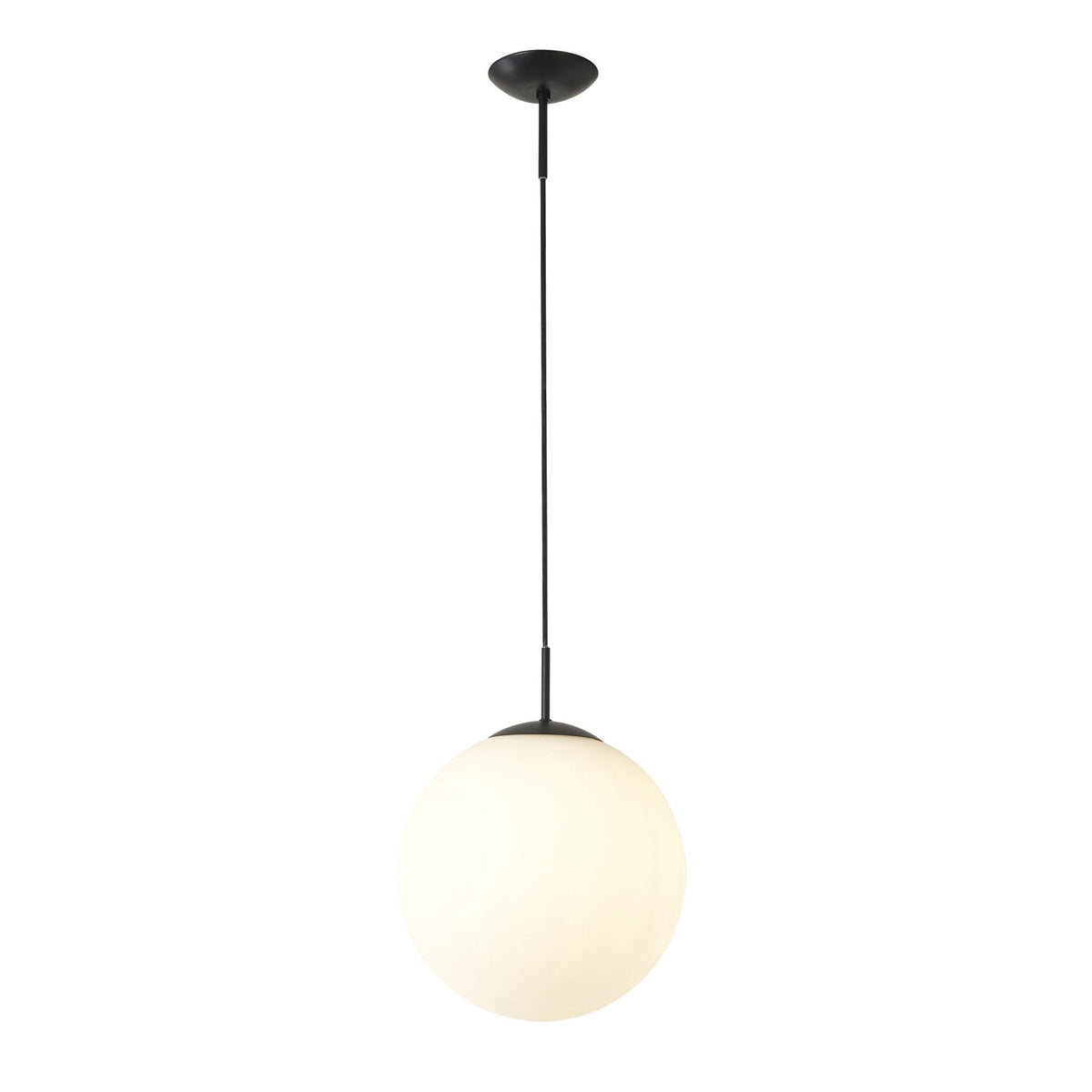 Miranda 30cm Matt Black & Frosted Glass Pendant