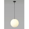 Miranda 40cm Matt Black & Frosted Glass Pendant