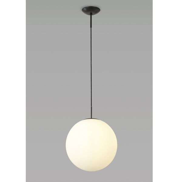 Miranda 40cm Matt Black & Frosted Glass Pendant