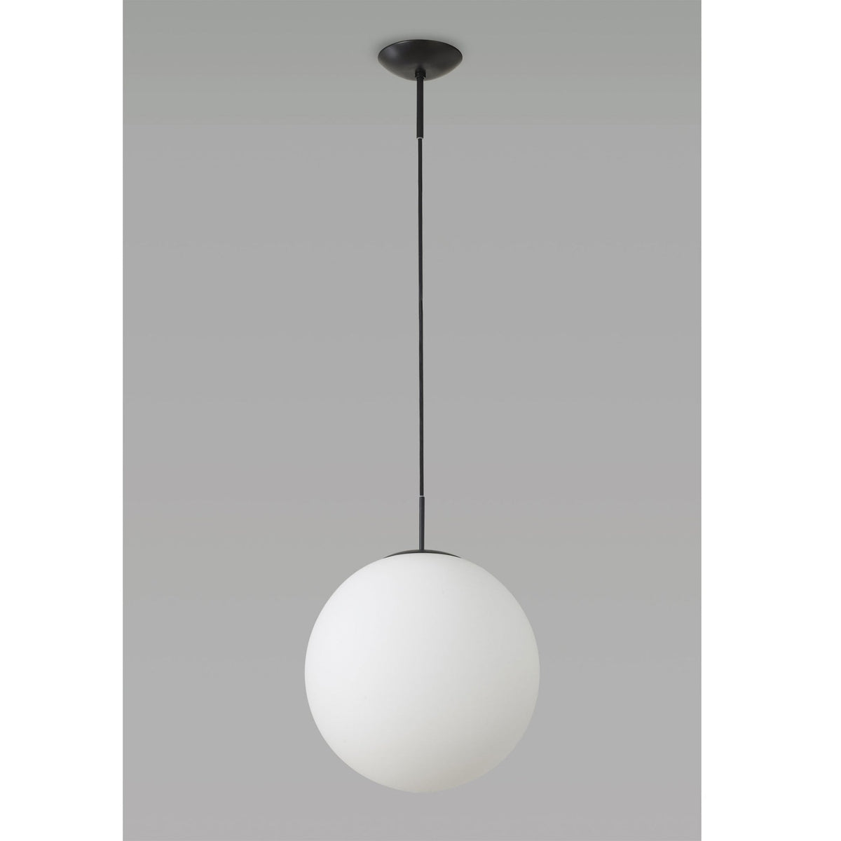 Miranda 40cm Matt Black & Frosted Glass Pendant