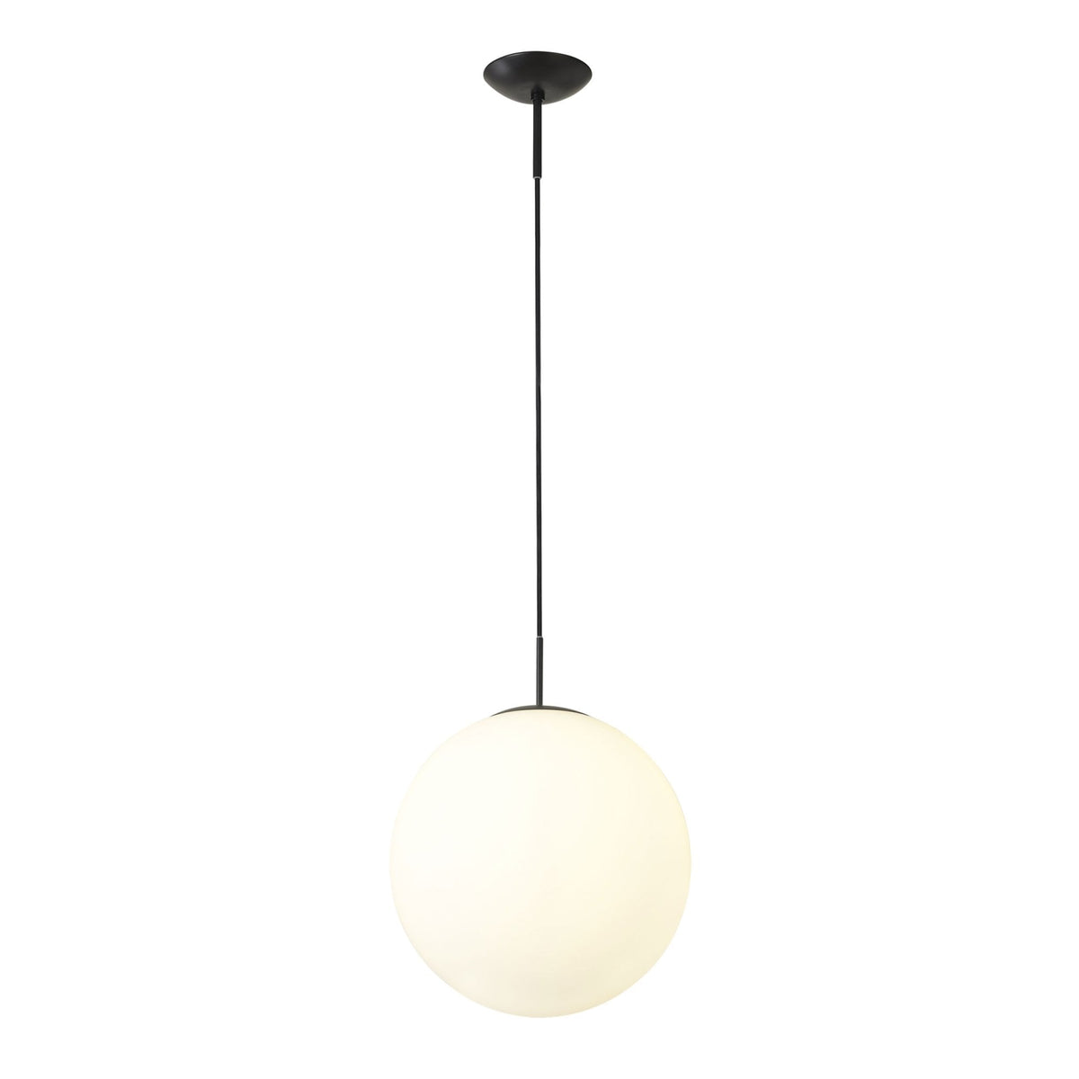 Miranda 40cm Matt Black & Frosted Glass Pendant