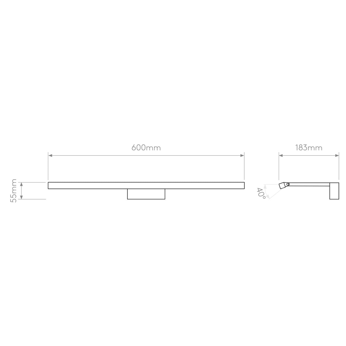 Mondrian 600 LED Picture Light in Matt Black