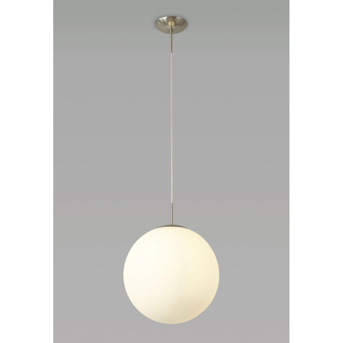 Miranda 40cm Satin Nickel & Frosted Glass Pendant