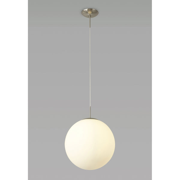 Miranda 40cm Satin Nickel & Frosted Glass Pendant
