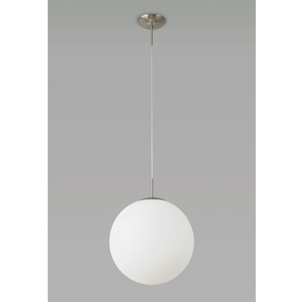 Miranda 40cm Satin Nickel & Frosted Glass Pendant