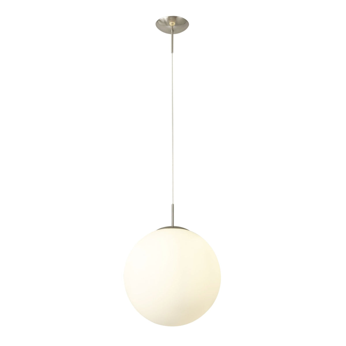 Miranda 40cm Satin Nickel & Frosted Glass Pendant