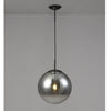 Miranda 30cm Matt Black & Smoked Glass Pendant