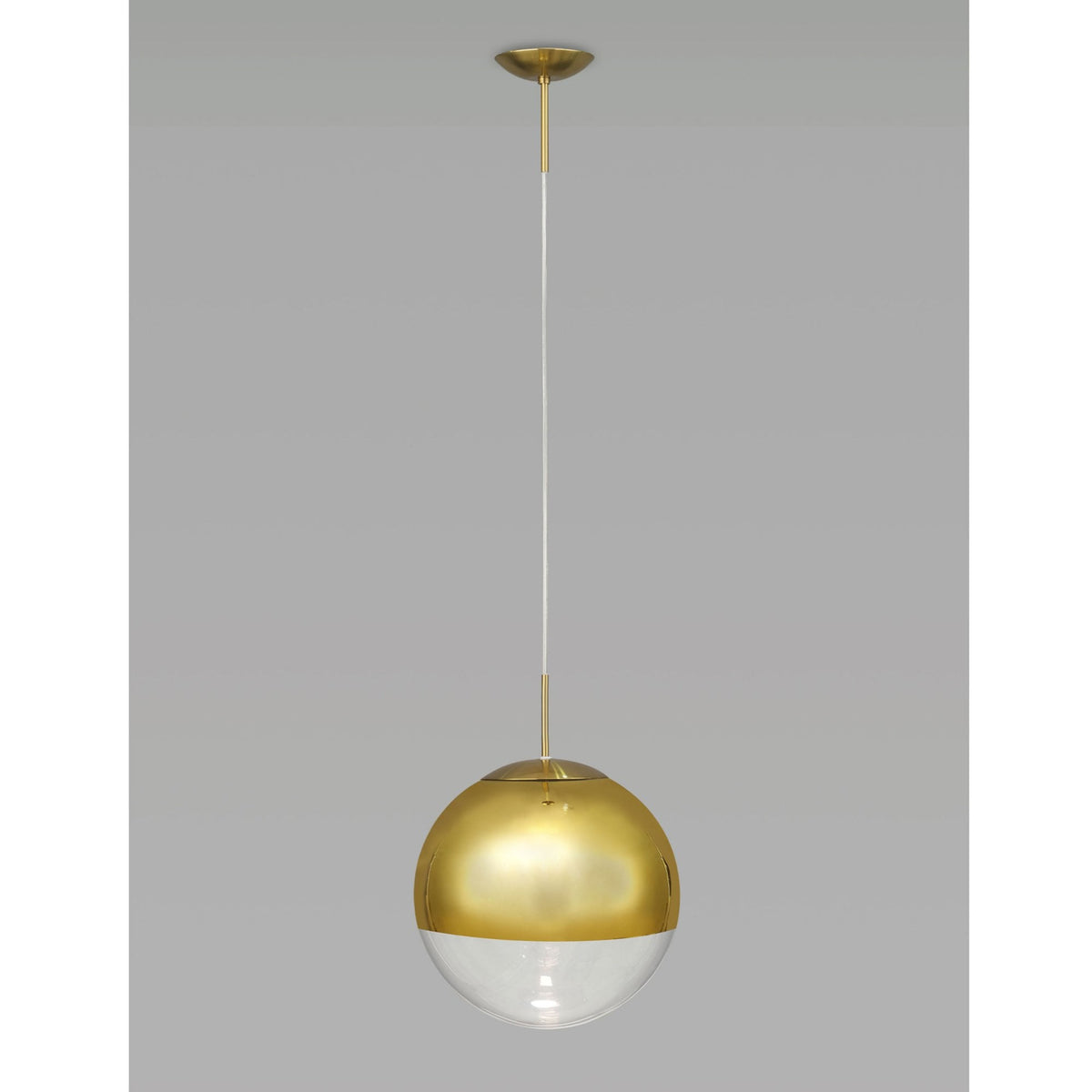 Miranda 25cm Antique Gold & Clear Glass Pendant