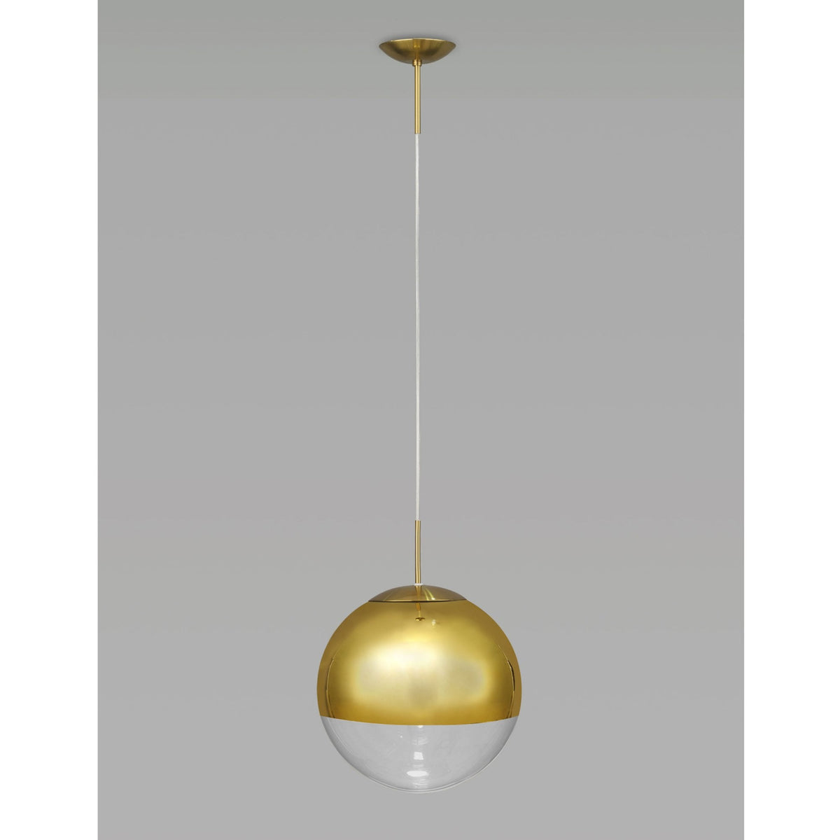 Miranda 25cm Antique Gold & Clear Glass Pendant