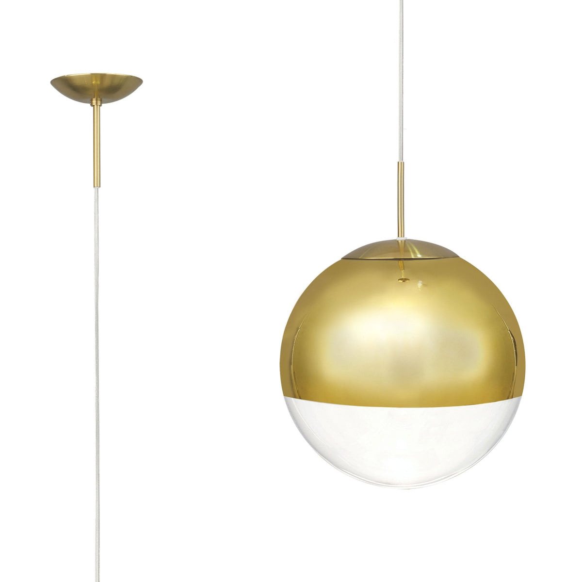 Miranda 25cm Antique Gold & Clear Glass Pendant