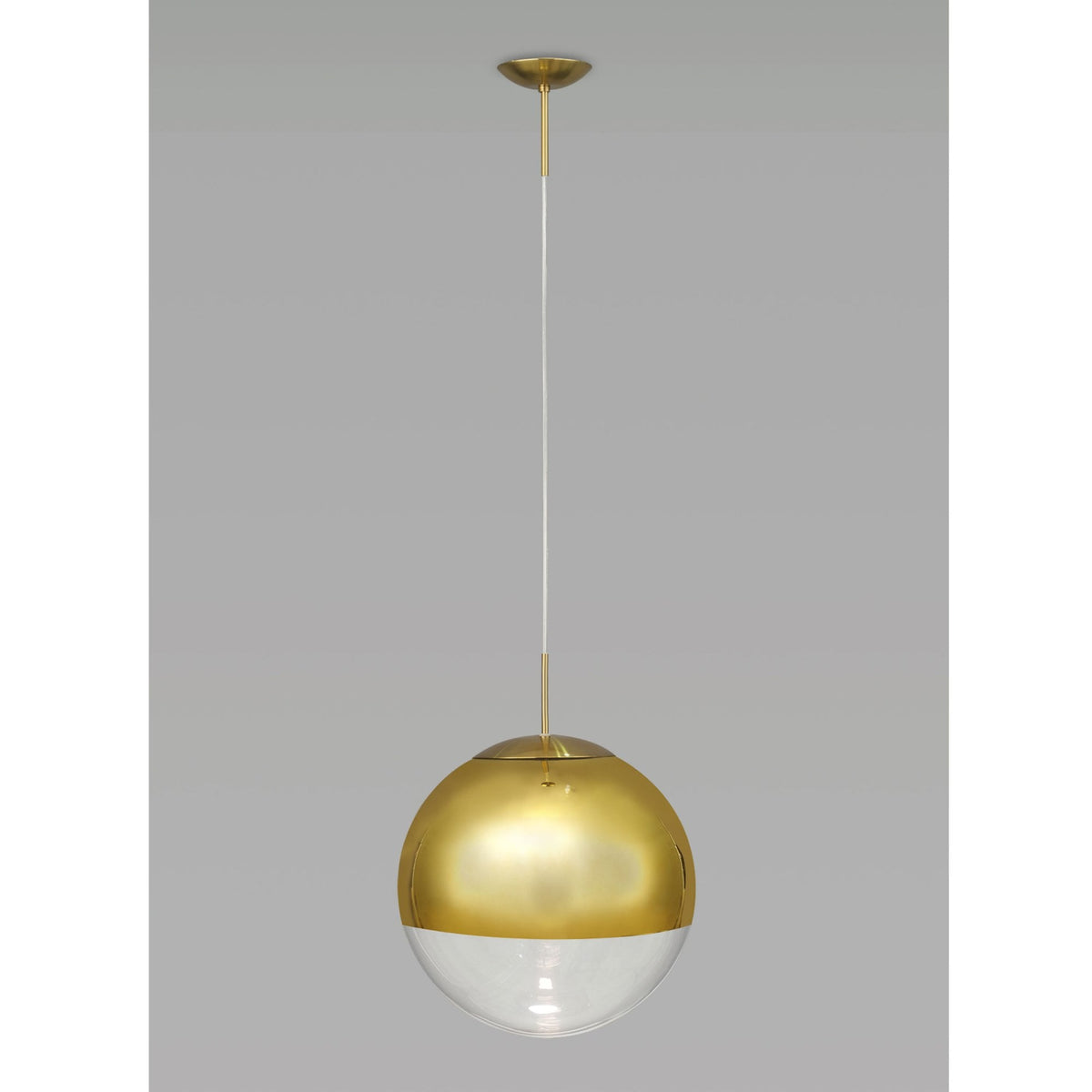 Miranda 30cm Antique Gold & Clear Glass Pendant