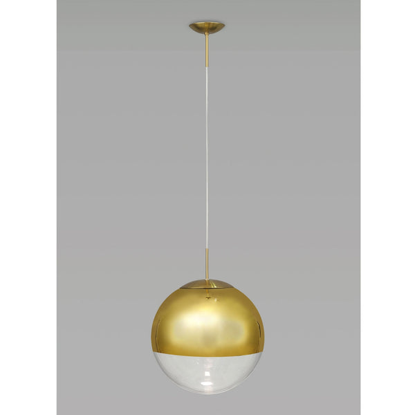 Miranda 30cm Antique Gold & Clear Glass Pendant