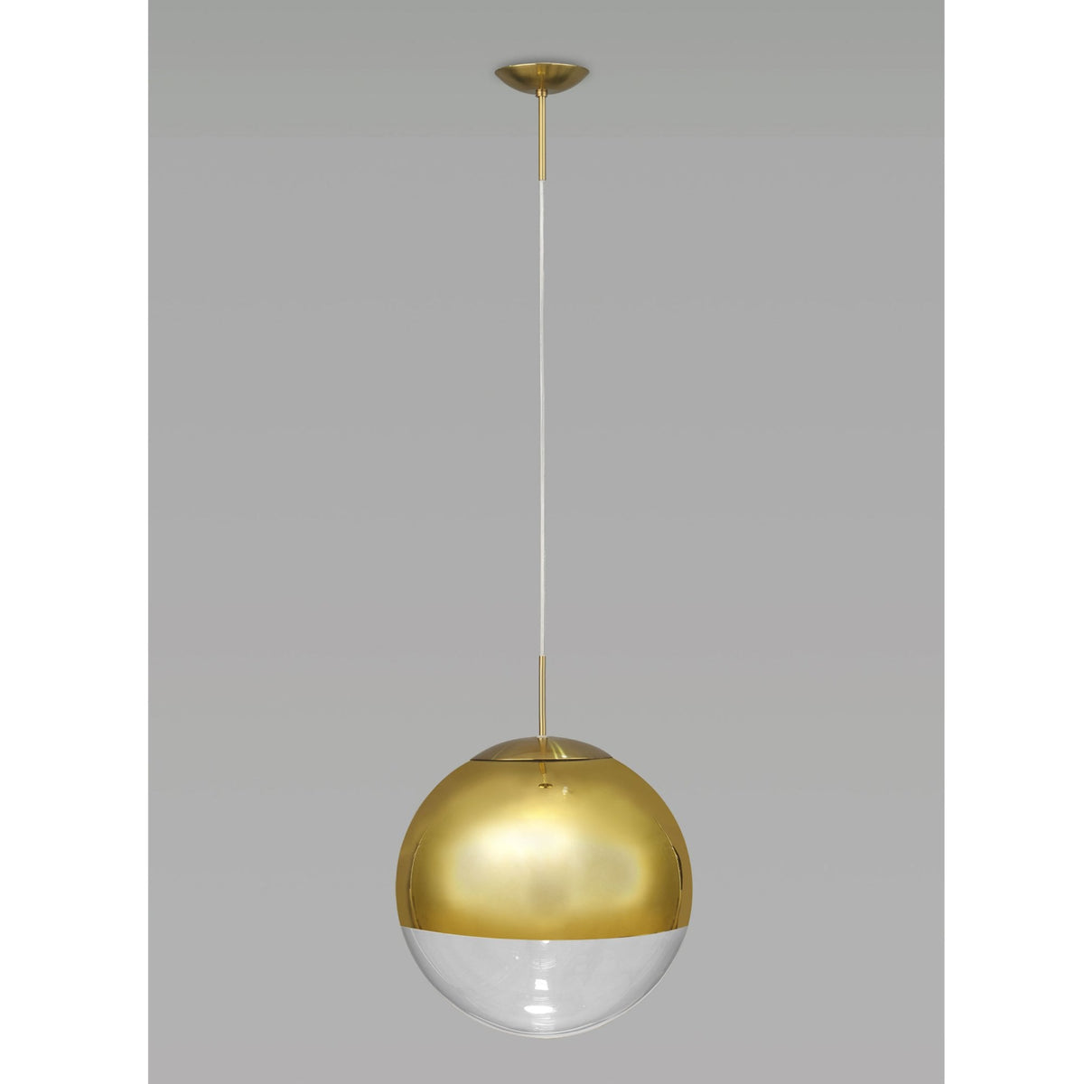 Miranda 30cm Antique Gold & Clear Glass Pendant