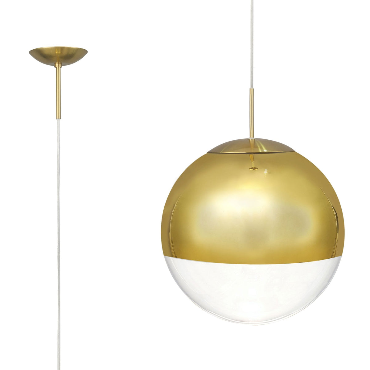 Miranda 30cm Antique Gold & Clear Glass Pendant