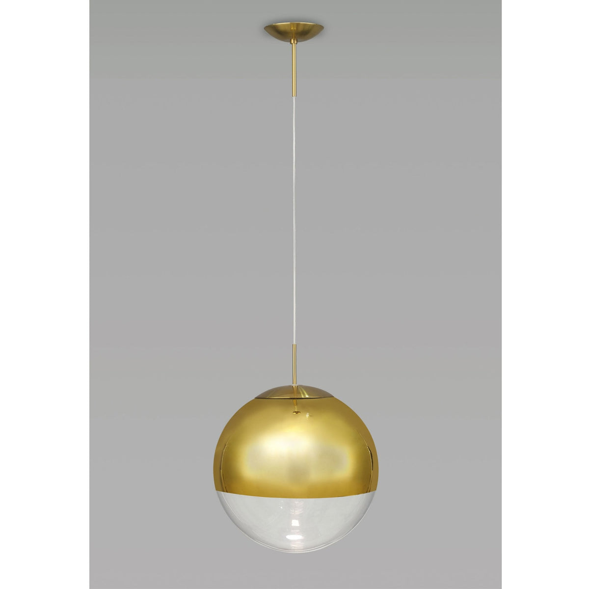 Miranda 40cm Antique Gold & Clear Glass Pendant