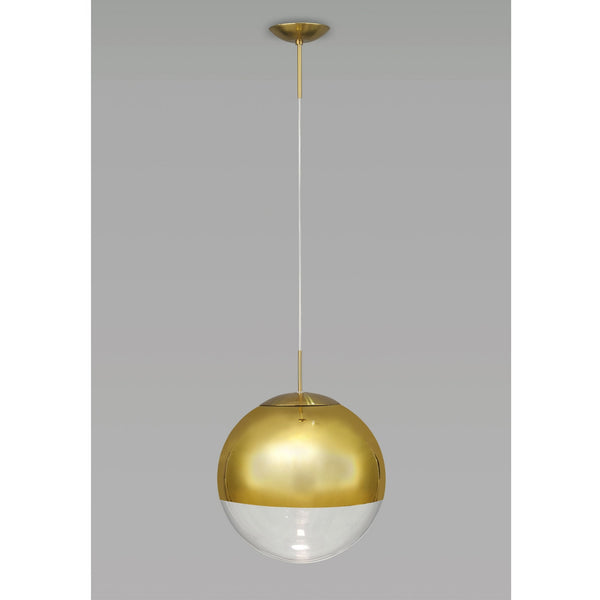 Miranda 40cm Antique Gold & Clear Glass Pendant