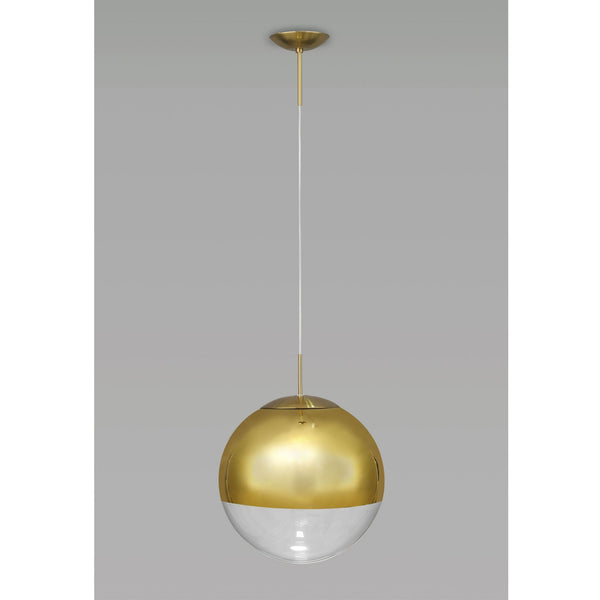 Miranda 40cm Antique Gold & Clear Glass Pendant