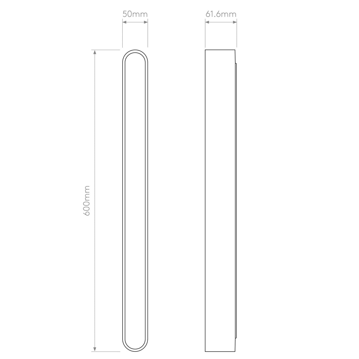 Atticus 600 LED IP44 Wall Light in Polished Chrome