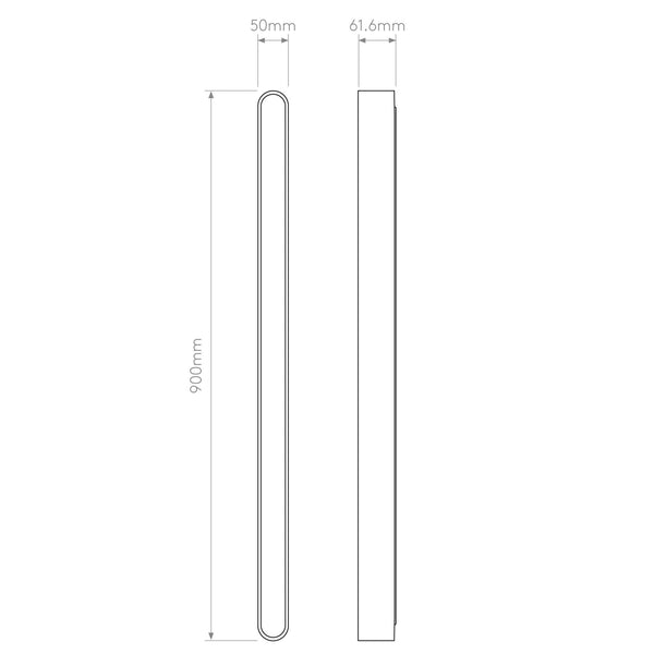 Atticus 900 LED IP44 Wall Light in Polished Chrome