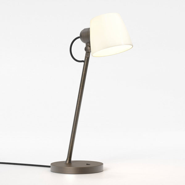 Imari Desk Lamp in Bronze with Porcelain Shade