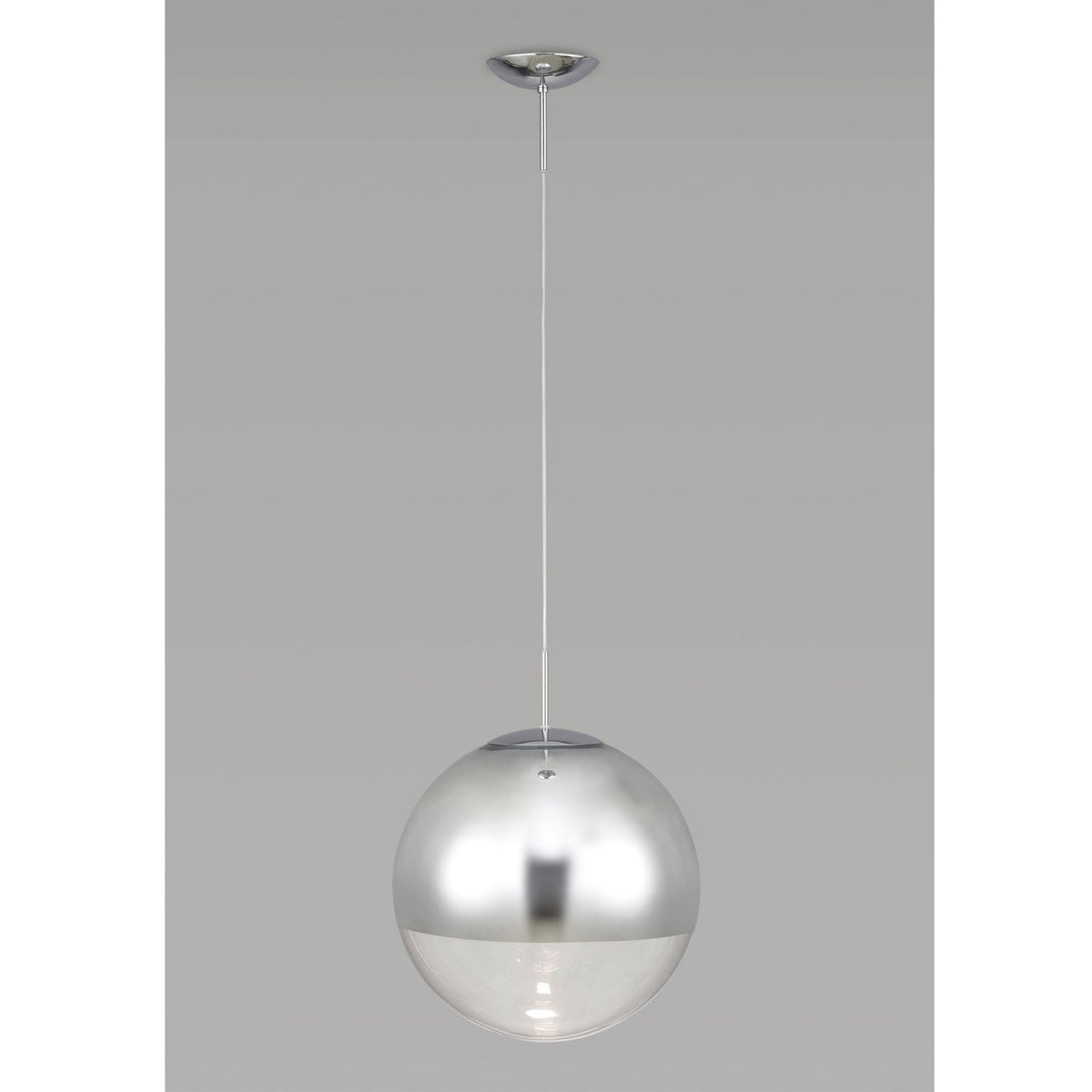 Miranda 40cm Polished Chrome & Clear Glass Pendant