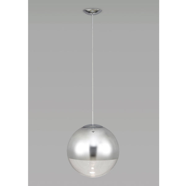 Miranda 40cm Polished Chrome & Clear Glass Pendant