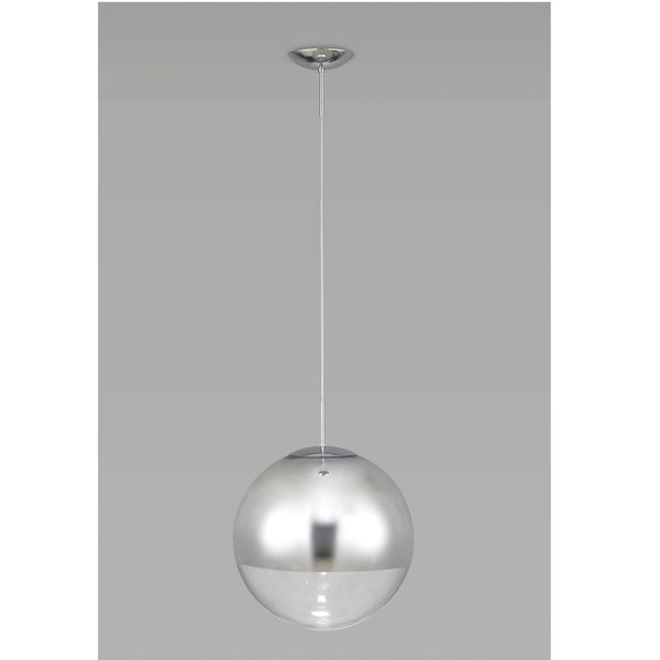 Miranda 40cm Polished Chrome & Clear Glass Pendant