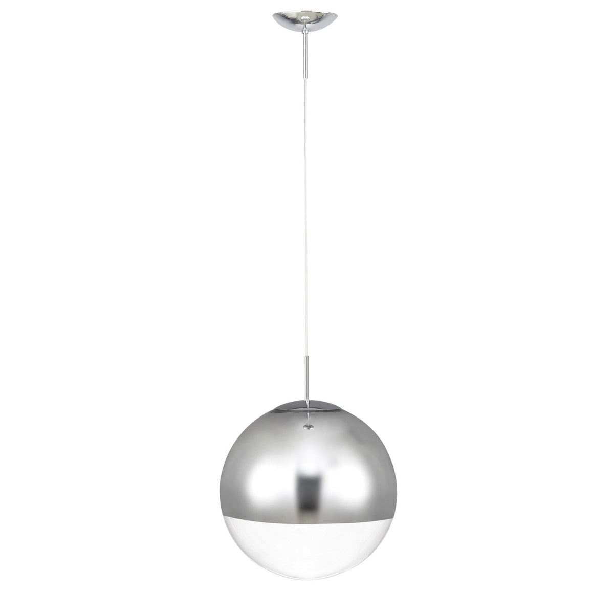 Miranda 40cm Polished Chrome & Clear Glass Pendant