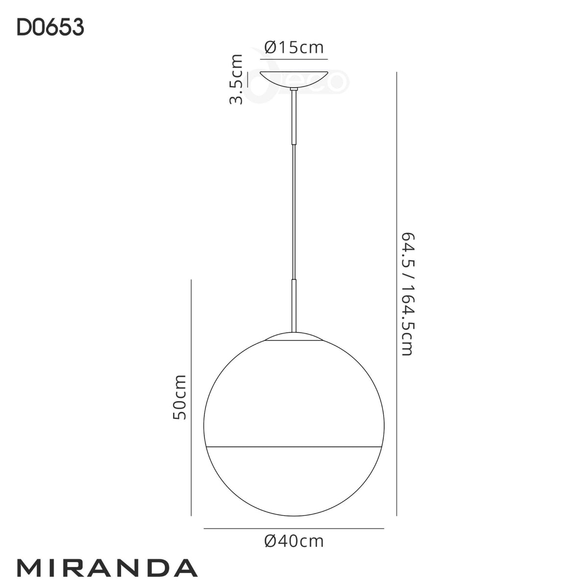 Miranda 40cm Polished Chrome & Clear Glass Pendant