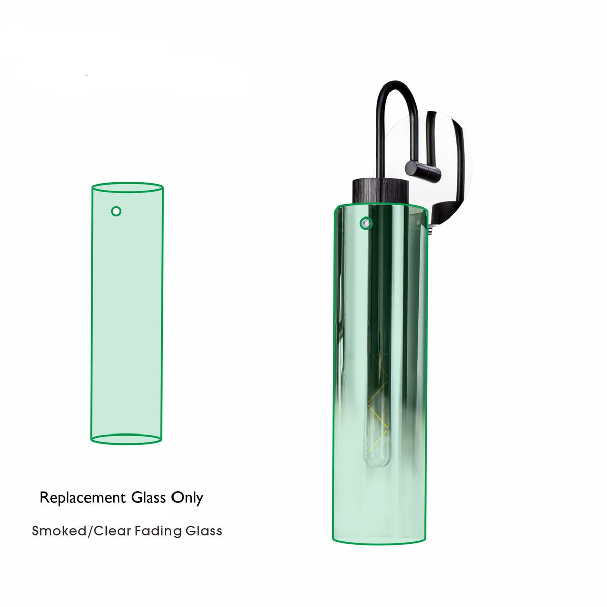 Belstone Replacement Smoked/Clear Fading Glass Shade For Belstone Slim Range