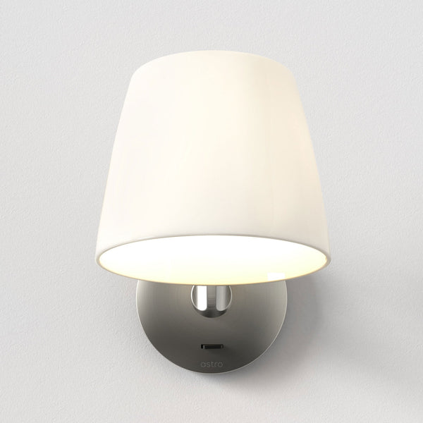 Imari Adjustable Wall Light in Matt Nickel with Porcelain Shade