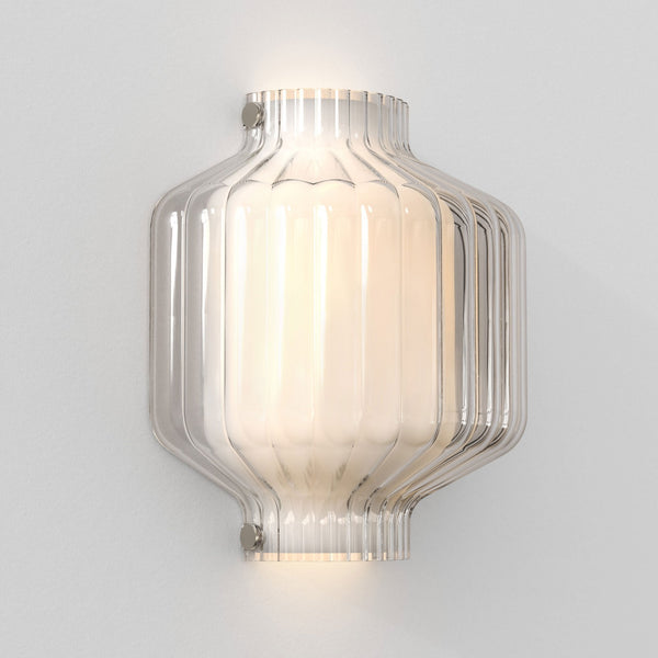 Toro Wall Light with Outer Clear Glass and Inner Opal Glass Shades