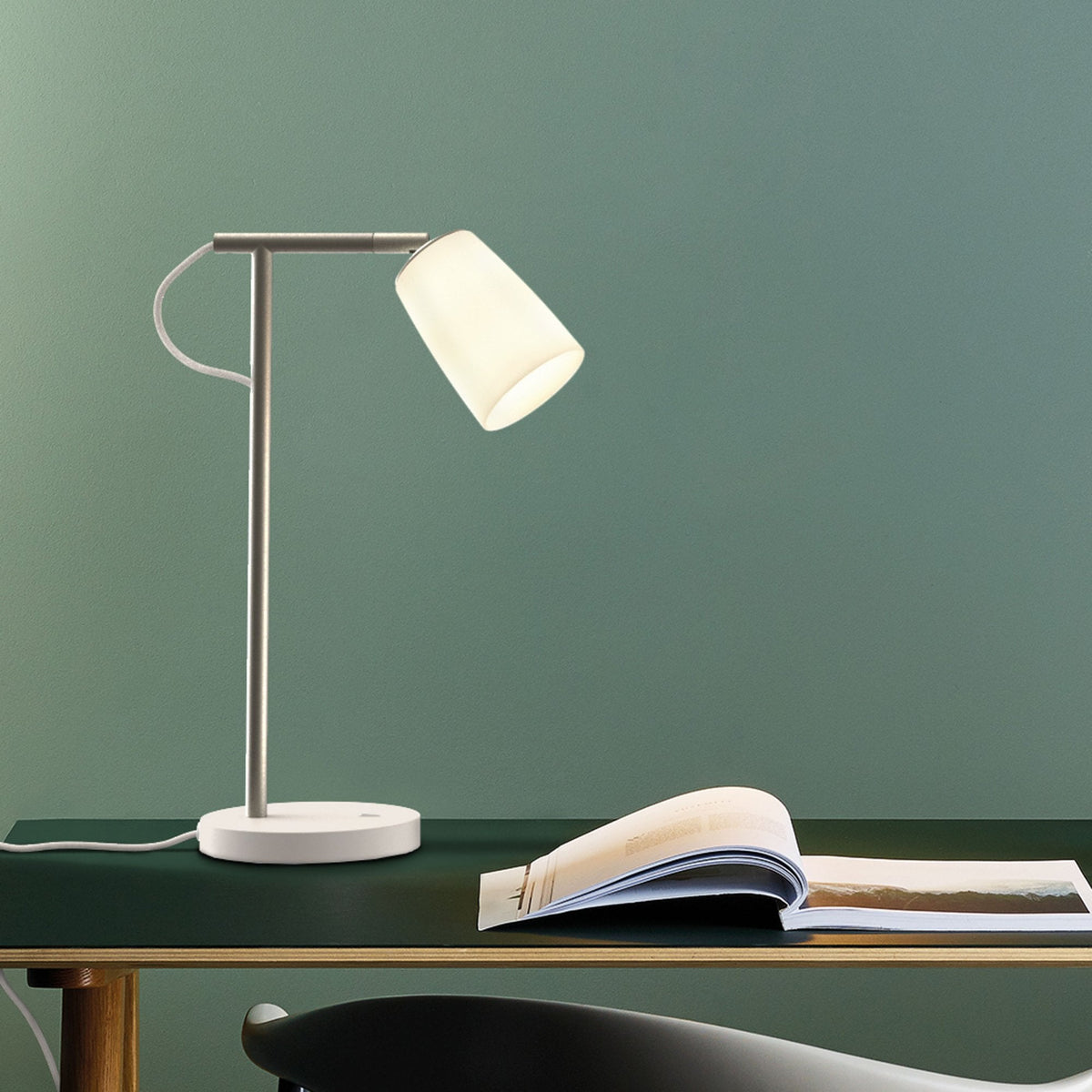Carlton Desk Lamp in a Porcelain Finish with Porcelain Shade