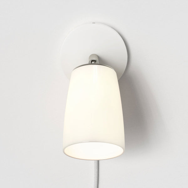 Carlton Plug In Wall Light in a Porcelain Finish with Porcelain Shade