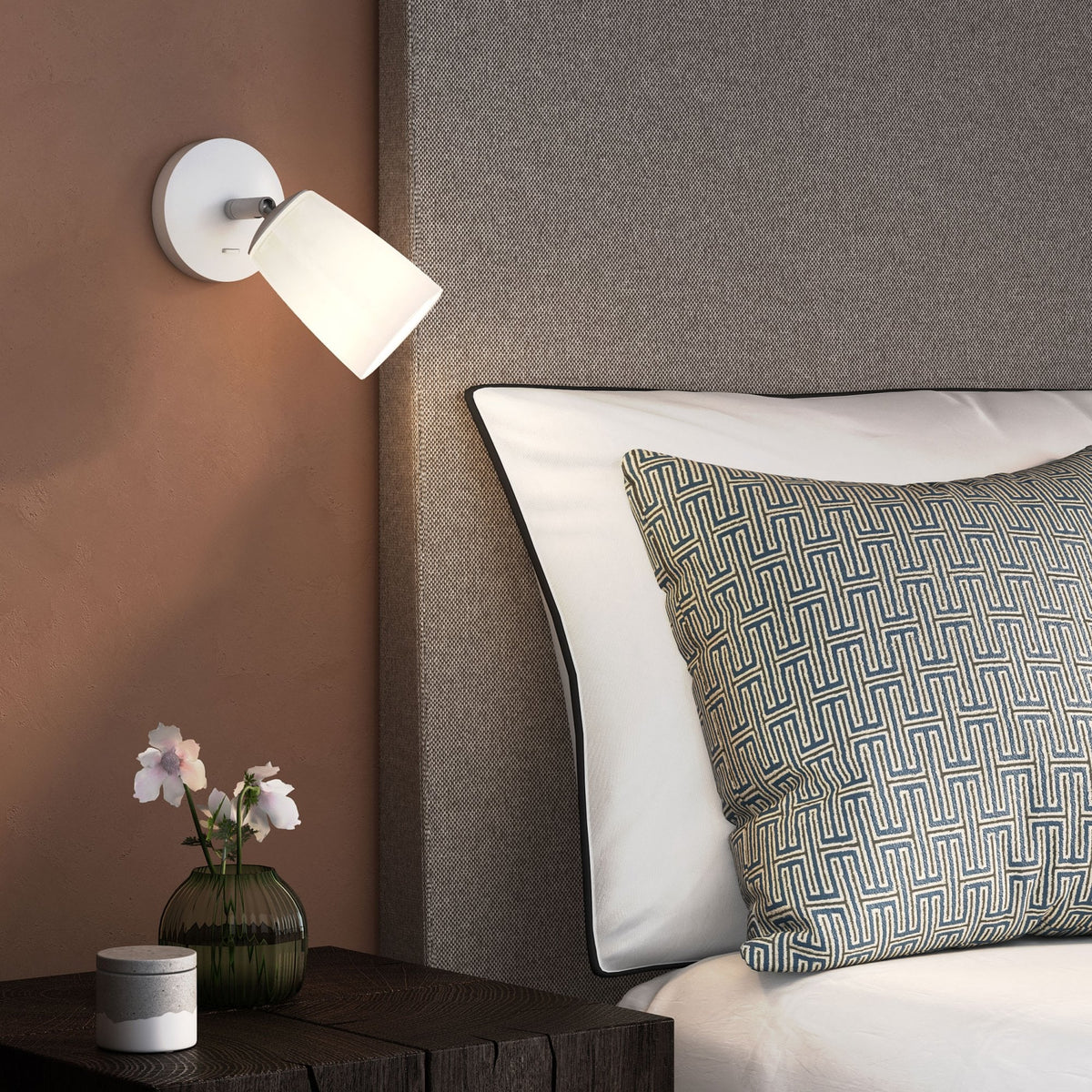 Carlton Wall Light in a Porcelain Finish with Porcelain Shade