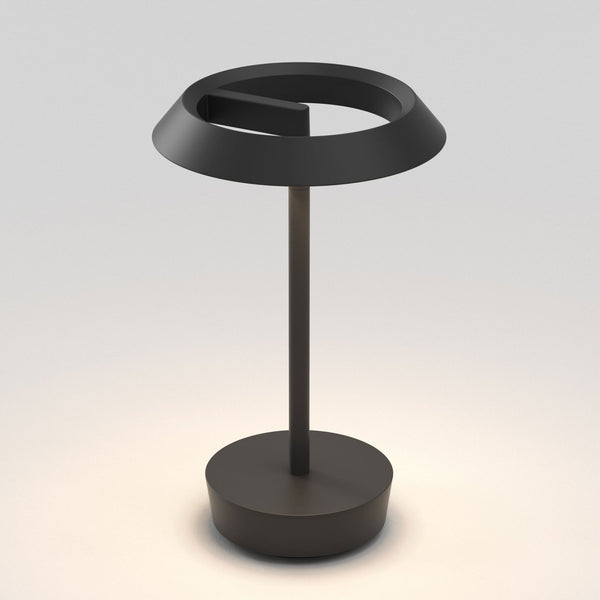 Halo LED Rechargeable Portable Table Lamp in Matt Black