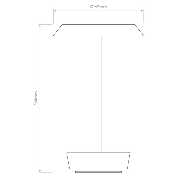 Halo LED Rechargeable Portable Table Lamp in Matt Black