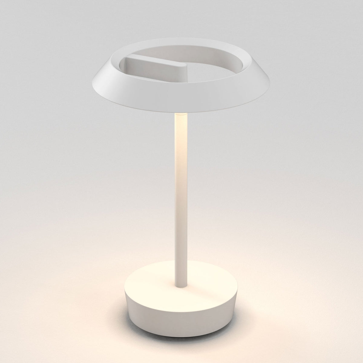Halo LED Rechargeable Portable Table Lamp in Matt White