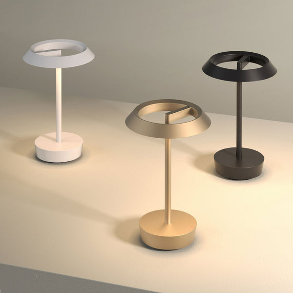 Halo LED Rechargeable Portable Table Lamp in Matt White