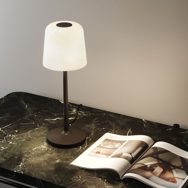 Ella Desk Lamp in Matt Black with Porcelain Shade