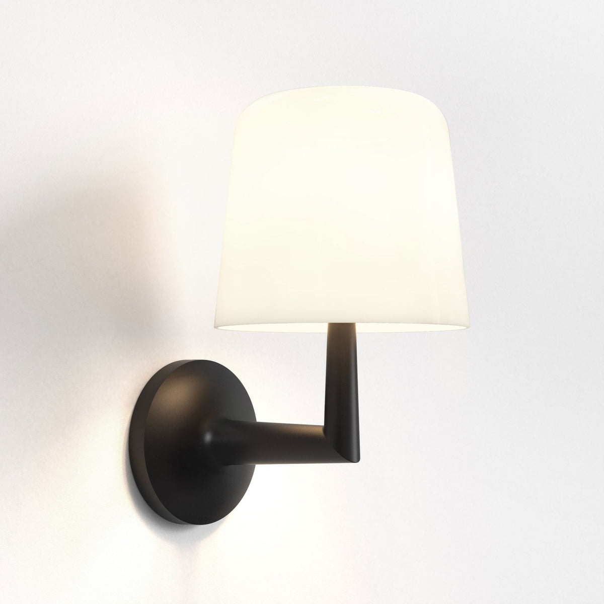 Ella Wall Light in Matt Black with Porcelain Shade