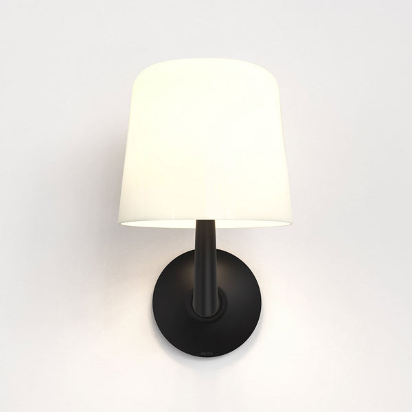Ella Wall Light in Matt Black with Porcelain Shade