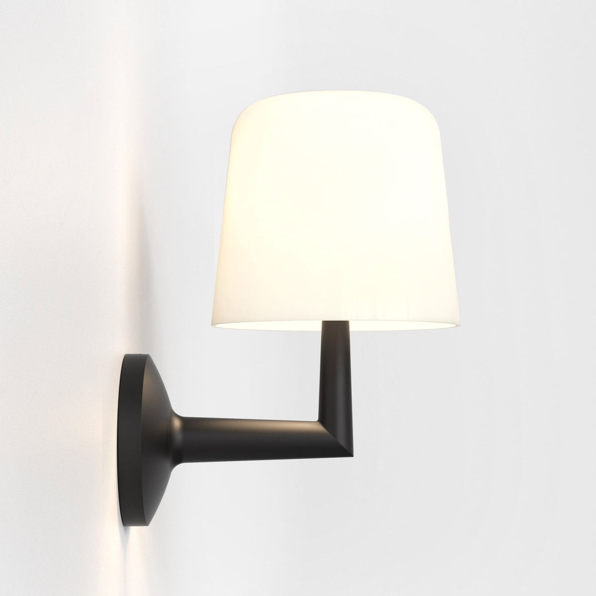 Ella Wall Light in Matt Black with Porcelain Shade
